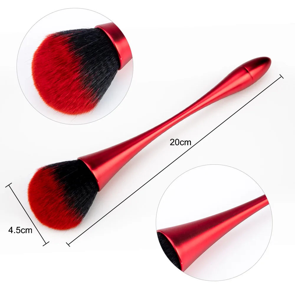 Red LadyMisty мягкая щетка для очистки ногтей, акриловая щетка для удаления УФ-геля, щетка для чистки радужной ручки, кисточки для маникюра, инструменты - Цвет: Red