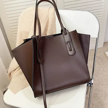 

Vintage Totes Designer PU Leather Shoulder Bags For Women 2021 Winter Women's Trend Handbags Branded Trending Tote Bag