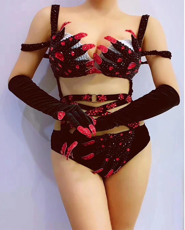 

Hallow nightclub dance bikini Devil's Claw cosplay costume bar stage show clothing