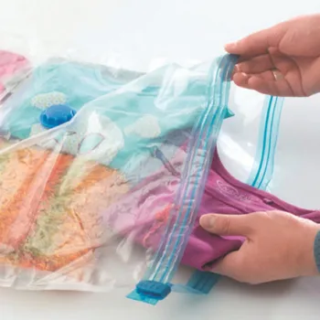 

5pcs Home Vacuum Transparent Border Foldable Compressed Organizer,,