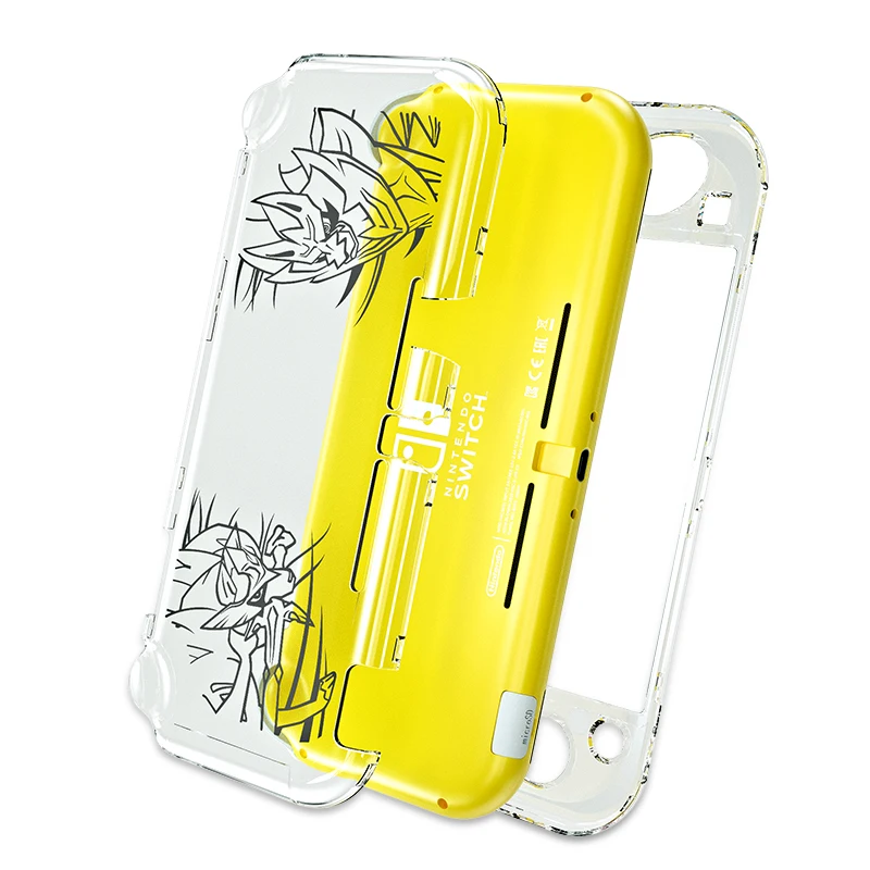 

OIVO for Nintend Switch Lite Crystal Transparent Case Shell Hard PC Laser Engraving Case Tempered Film Protector for Switch Lite