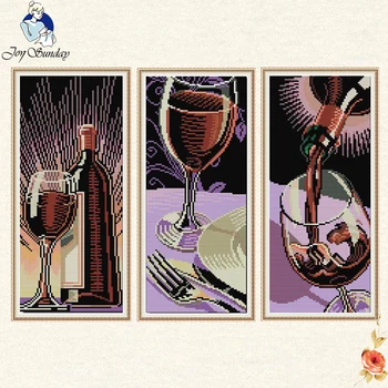

Joy sunday Wine culture still life series Cross Stitch Needlework Home DIY Hand Made Cross Stitch kit DMC 11ct 14ct Embroidery