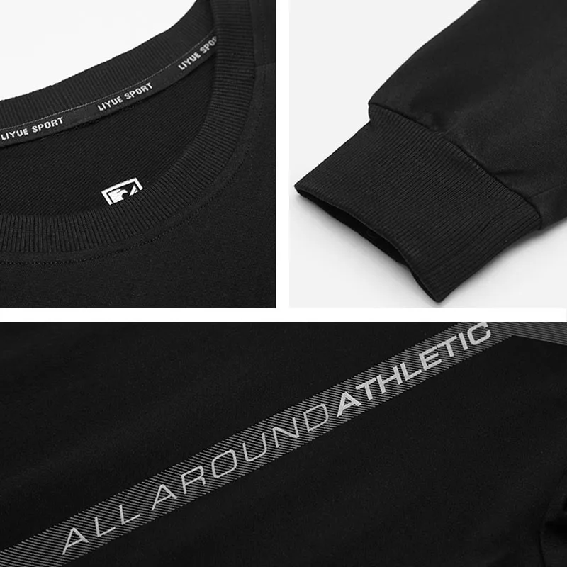Sportswear men Pullover autumn winter new round neck Gym training casual loose long sleeve trend Outdoor hiking camping top