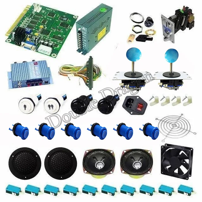 copy sanwa Аркадный полный комплект 2 игрока DIY классическая JAMMA 60 в 1 игра с блоком питания, динамиком, zippy джойстик, кнопка, жгут jamma - Цвет: copy sanwa