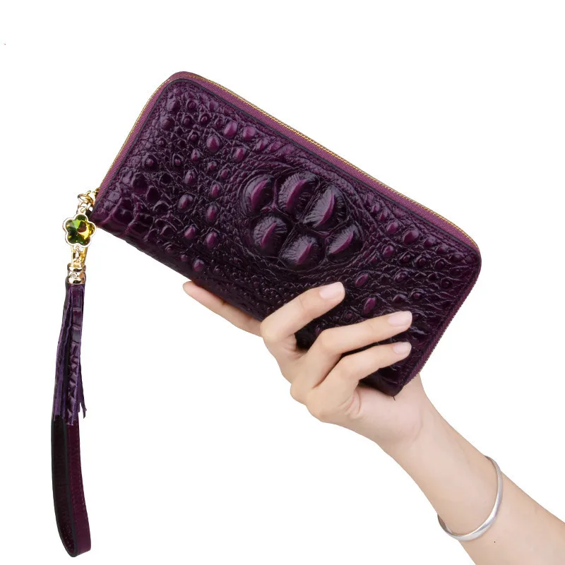Excellent Package Genuine Leather Long Fund Wallet Woman Zipper Wallet Cowhide Hand Take Woman