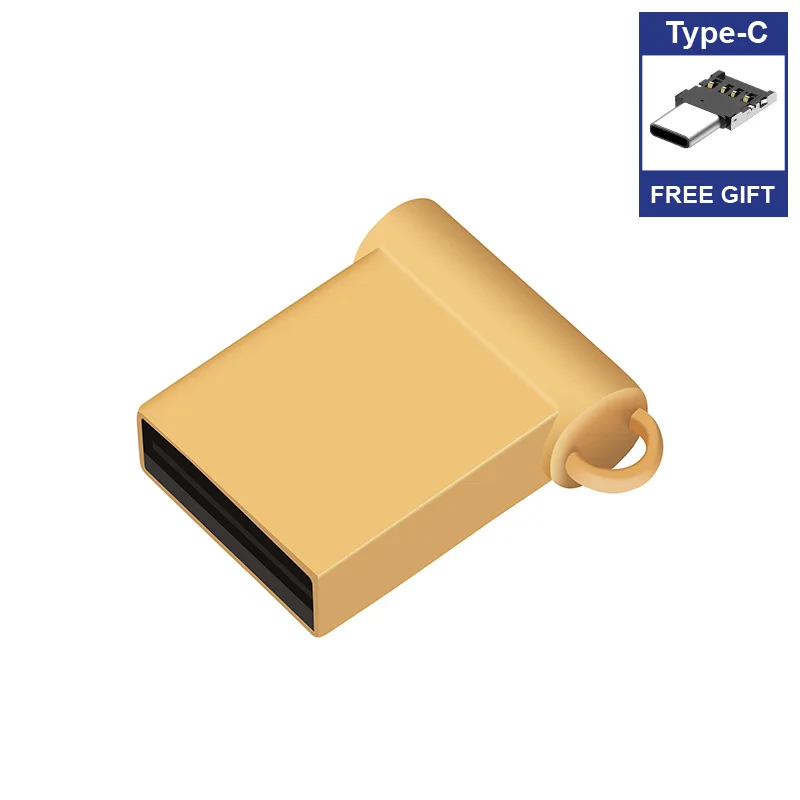 Мини USB флеш-накопитель 4 ГБ 8 ГБ 16 ГБ 32 ГБ 64 ГБ с кольцом для ключей Micro memory sticks Micro флэш-накопитель подарок адаптер Typec