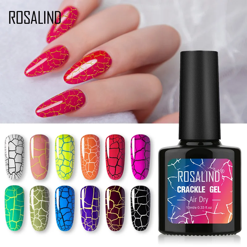 

ROSALIND Nail Art Gel 10 ml Crackle Gel Polish Cracking Nail Lacquer Quick Drying Nail Gel