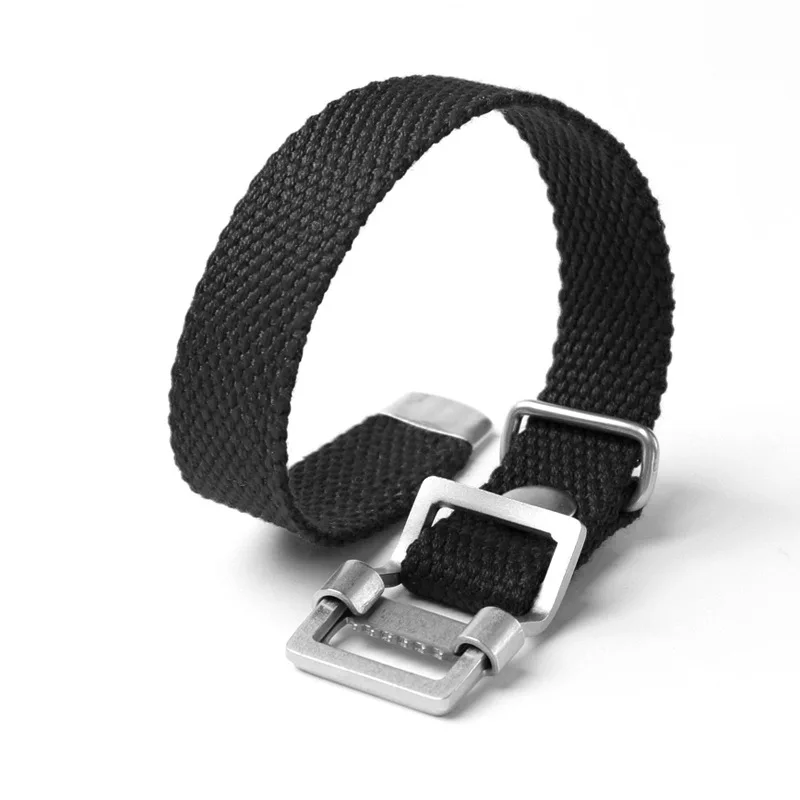 Handmade Vintage Canvas Watch Strap 20mm Seiko Solid Stainless Steel for Military Watch Wristband Universal Bracelet