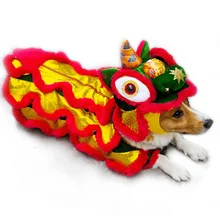 Забавная Одежда для собак зимняя китайская Новогодняя одежда для домашних животных Пудель Мопс корги одежда маленькая одежда для собак наряды товары для домашних животных