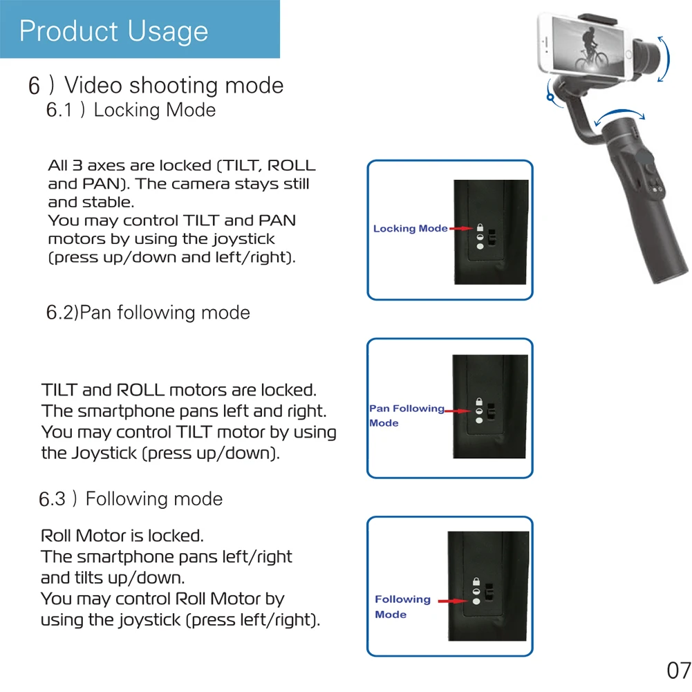  H2 3 Axis Travel Outdoor USB Charging Photography Handheld Gimbal Vlog Live Video Record Smartphone