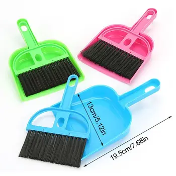 

Mini Desktop Sweep Cleaning Brush Broom Dustpan Set Hamster Hedgehogs Waste Tool