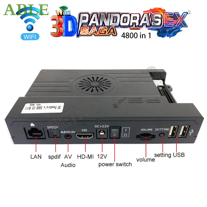 

3d Wifi Pandora Arcade Box Saga 14 4800 in 1 Family Version 3p 4p Arcade Machine Cabinet Machinegun Contains 120 3D Games
