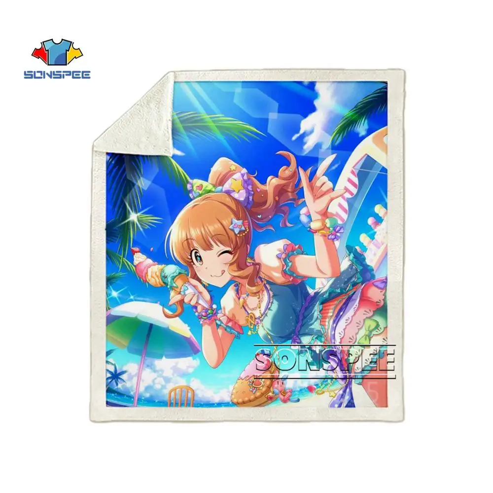 SONSPEE Idol Master Золушка Девушка Дети взрослый 3d принт одеяло Теплый диван одеяло покрывало путешествия постельные принадлежности магазин при фабрике K110 - Цвет: 1