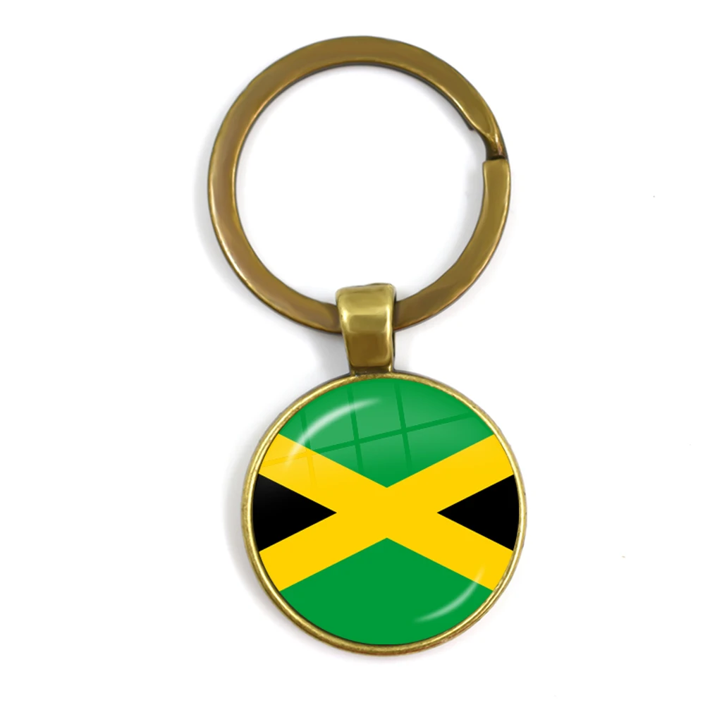 9 Trinidad, Sierra leone, Jamaica, guana, Ghana, UK, libia, ESTINA, Индия 25 мм стеклянный кабошон Национальный брелок для ключей «флаг» брелок подарок - Цвет: 9