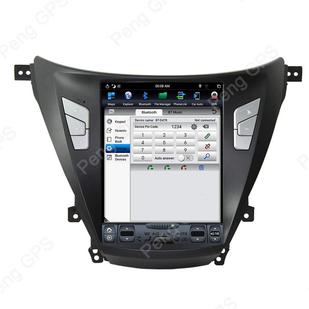 Top 10.4" 4G+64G PX-6 Android 8.1 Tesla Vertical Screen for Hyundai Elantra 2014-2016 Audio Player 1920*1080 GPS Navigation 4K Unit 16