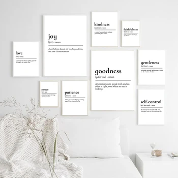 

Fruit of the Spirit Definitions Quote Prints Bible Verse Christian Wall Art Canvas Painting Scripture Poster Home Wall Decor