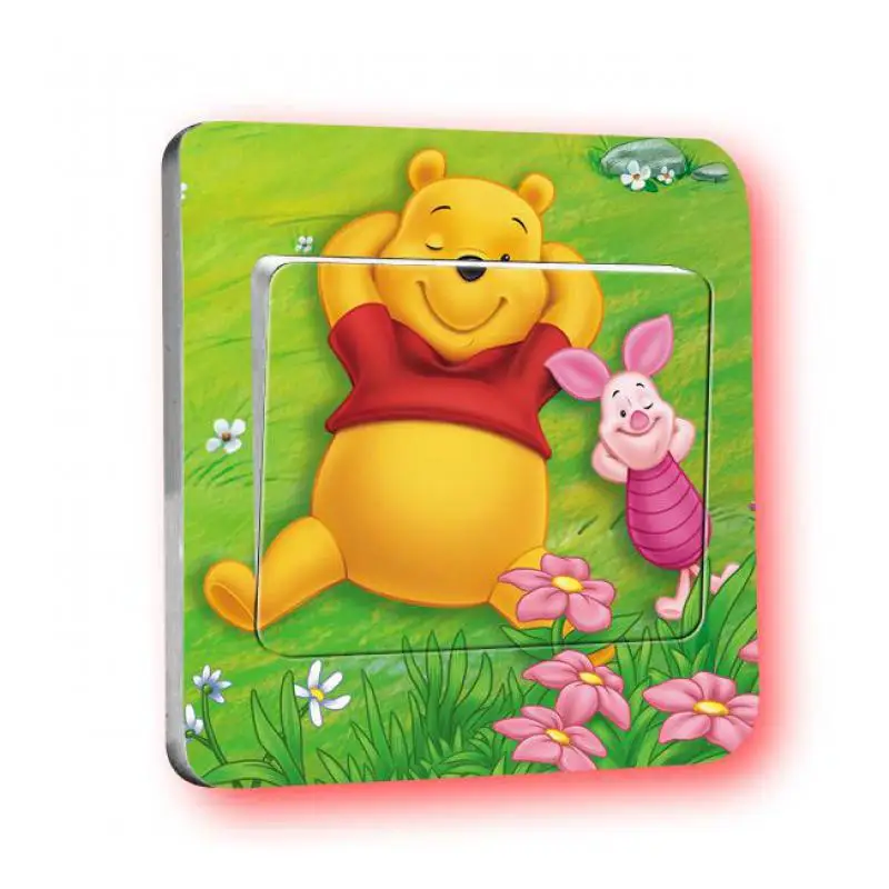 4 шт. Винни Пух наклейки на выключатель мультфильм Красивые стикеры обои ребенок