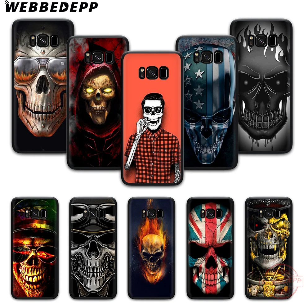 WEBBEDEPP Ретро Мрачный Жнец Череп Мягкий чехол для телефона с изображением цветов