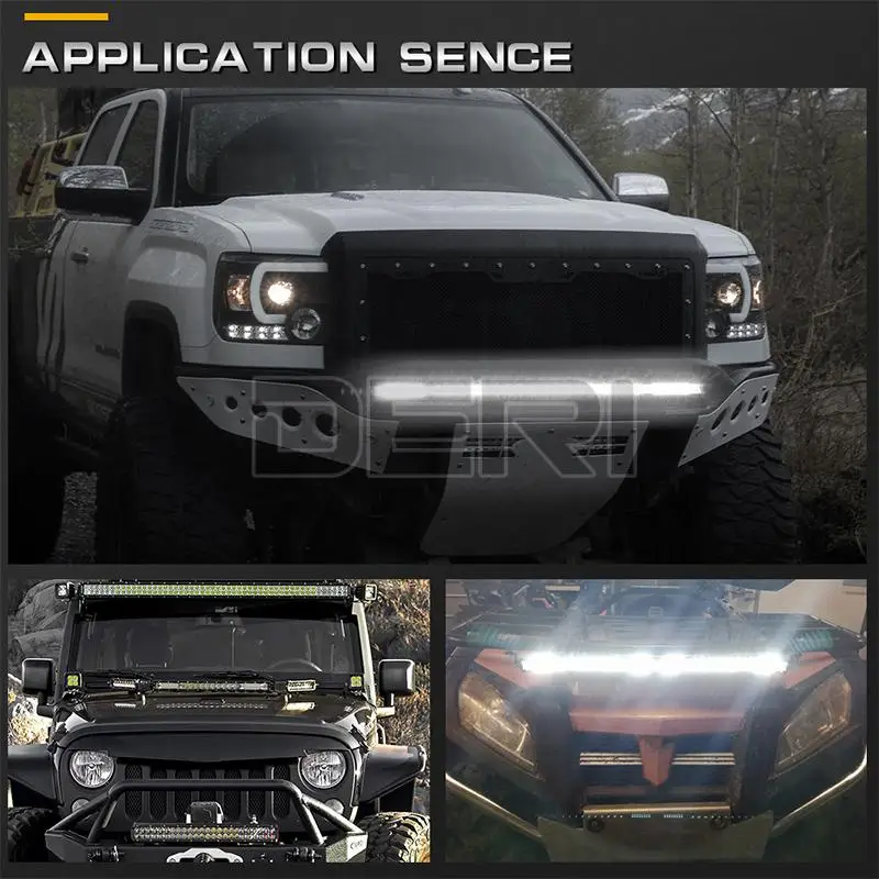 Ультра тонкий 10 20 30 дюймовый светодиодный светильник светодиодная балка 12 В 24 в led-бар комбо точечный прожектор для вождения светильник для ...