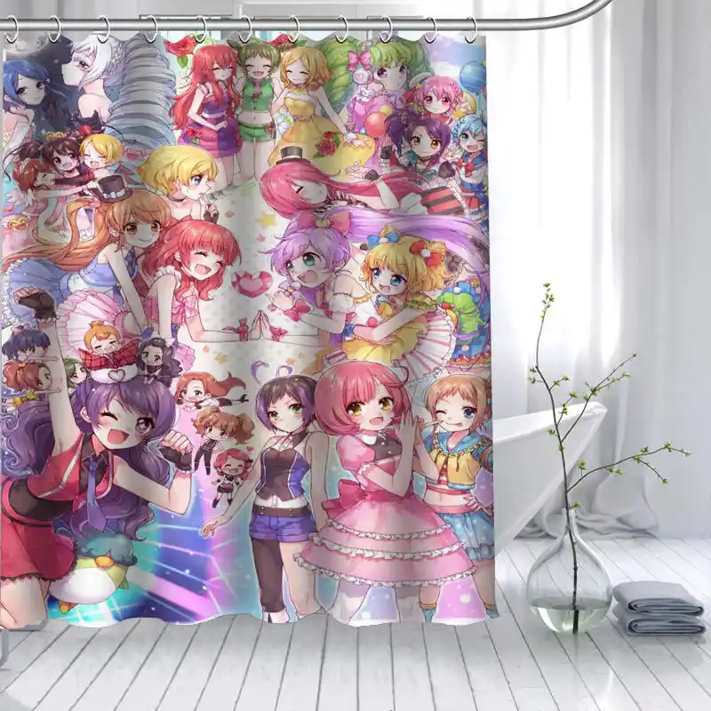 Pripara Anime Girl Shower Curtain 3d Waterproof Polyester Fabric