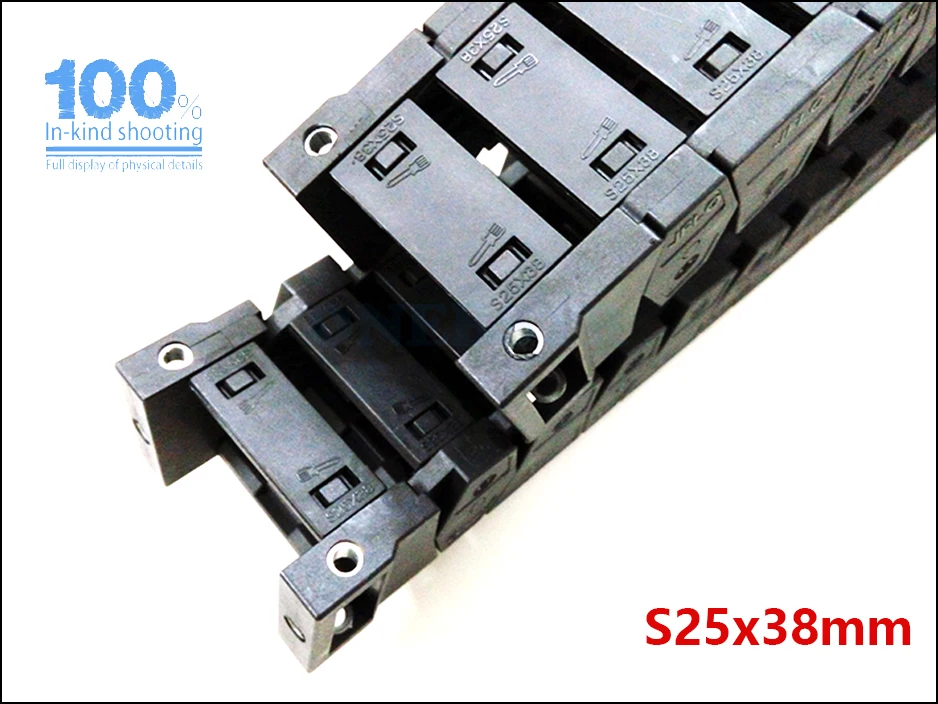 JFLO 1 Meter S25x25mm S25x38mm S25x57mm Drag Chain High-Speed Mute Towline Wire Carrier Cable Tanks Chain S25x77mm S25x103mm 11