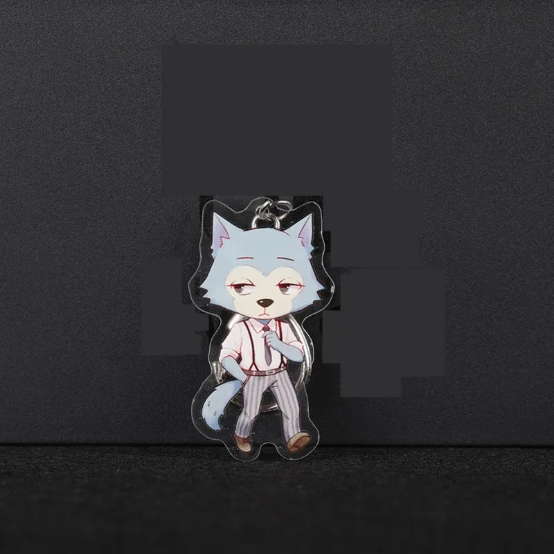 Anime BEASTARS Animal Cosplay Props Kawaii Panda Rabbit Keychain Acrylic Deer Wolf Keyring Pendant Key Chain Necklace Gifts New