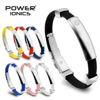 

Power Ionics antifatigue power fitness sports silicone magnetic ions balance tourmaline charms bracelet wristband bangles