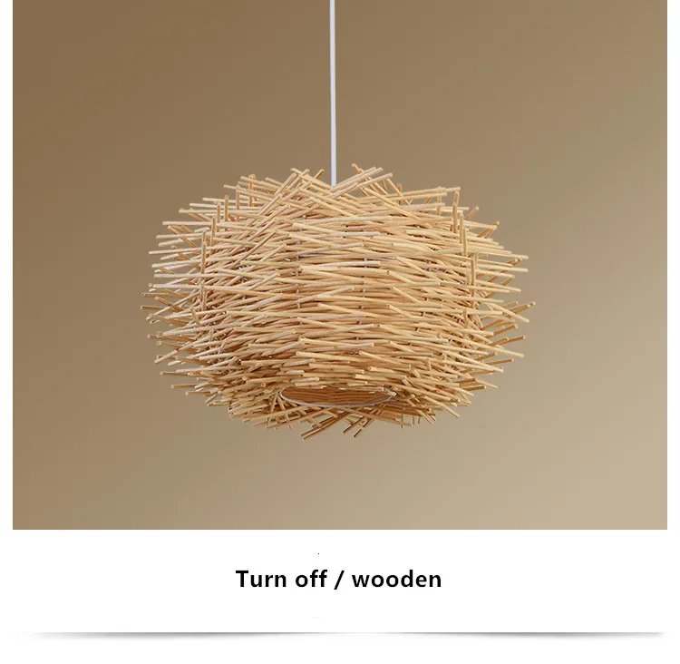 Деревянное Птичье гнездо для столовой люстры E27 светодиодный подвесной светильник для бара Кофейни подвесной светильник для украшения дома освещение скандинавские лампы