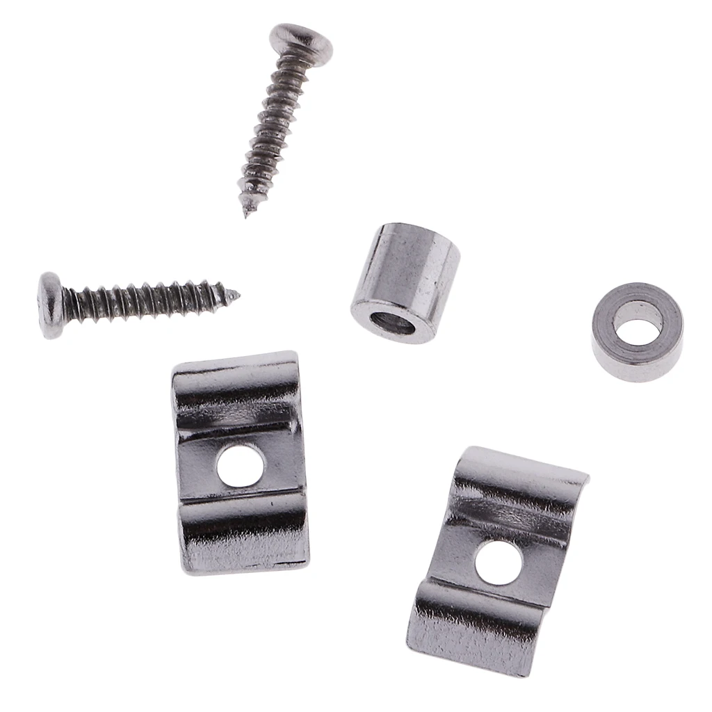 4 Pairs Guitar Roller String Tree Guide Retainer for ST SQ Guitar Electric Guitar Parts Instrument Accessories - Silver 