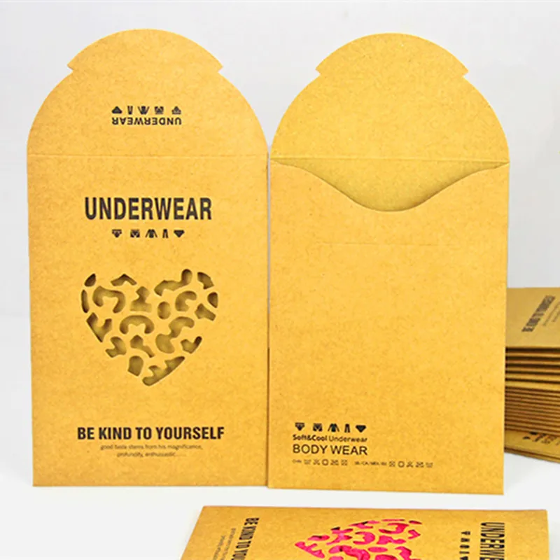 

DHL 150Pcs/Lot 12.5*18cm Kraft Paper Bag Box For Underwear Underpants Briefs Knickers Underclothes Party Hollow Out Brown