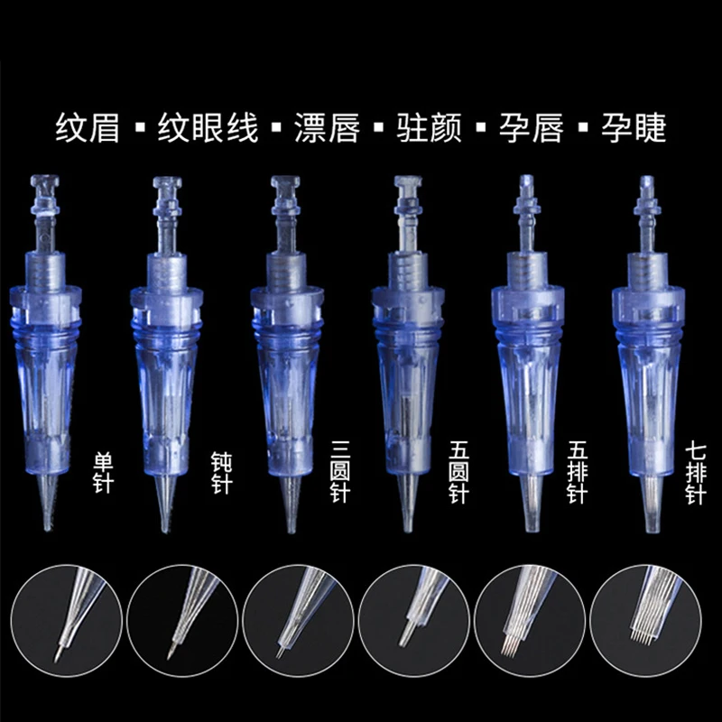 Cartucho de pluma Derma eléctrico para tatuaje, puntas de jeringa de 10 Uds. Para 1/3/5/7 Auto Dr. Pen A1 A6