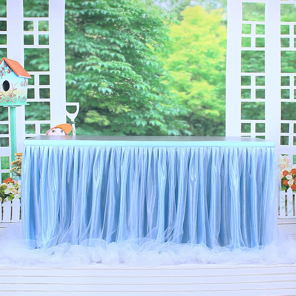 

Tulle Tutu Table Skirt Tulle Tableware for Wedding Decoration Baby Shower Party Wedding Table Skirting Home Textile Tablecloth