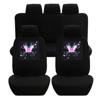 

KBKMCY Car Seat Cover Universal Full Set Front Rear Car Seat Protector Cartoon Pattern Auto Seat Covers For Car Accessories