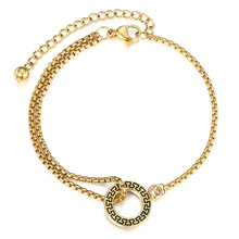 Золотая нержавеющая сталь узор Подвеска Амулет браслет для мужчин женщин многослойная коробка звено цепи повседневные ювелирные изделия TBS013