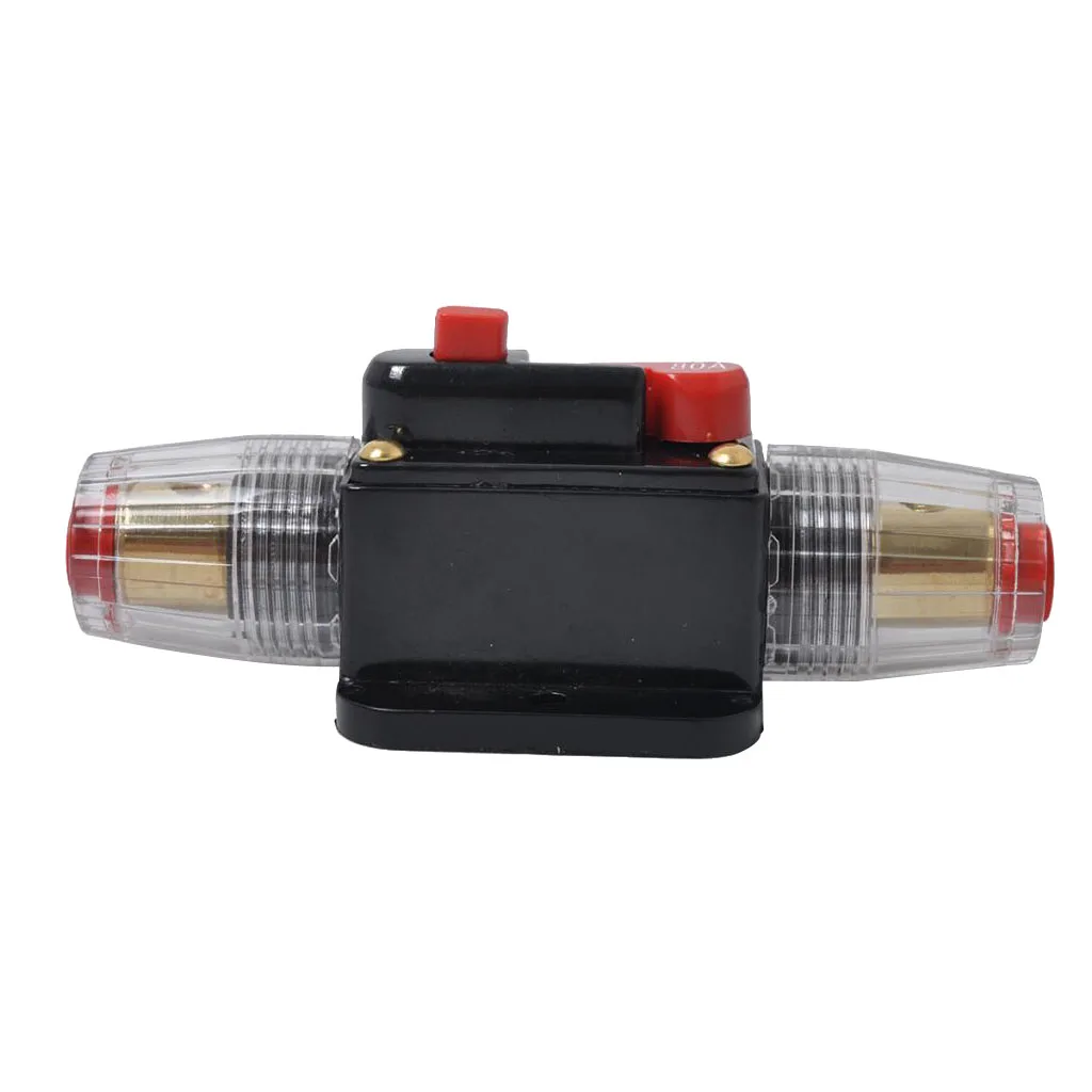 60A In-Line DC Circuit Breaker Manual Reset Stereo/Audio/Car/RV Fuse Holder