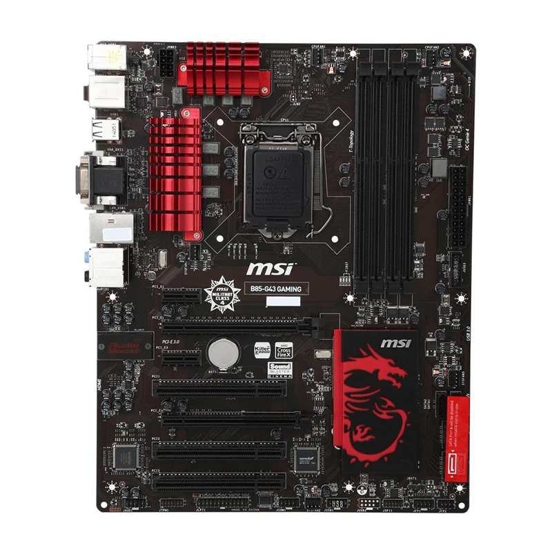 Для MSI B85-G43 GAMING оригинальная б/у материнская плата DDR3 LGA 1150 USB2.0 USB3.0 DVI VGA 32 Гб B85 i3 i5 i7