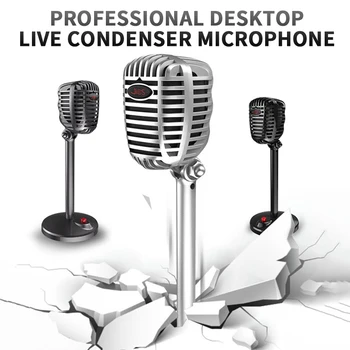 

2020 USB Microphone Condenser Recording Microphone USB LED Lights Noise Cancelling Video Recording Microphone For PC Laptop