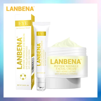 

LANBENA Peptide Anti Wrinkle Facial Cream+Eye Serum Day Cream Anti Aging Whitening Lifting Firming Acne Treatment Face Care 2PCS