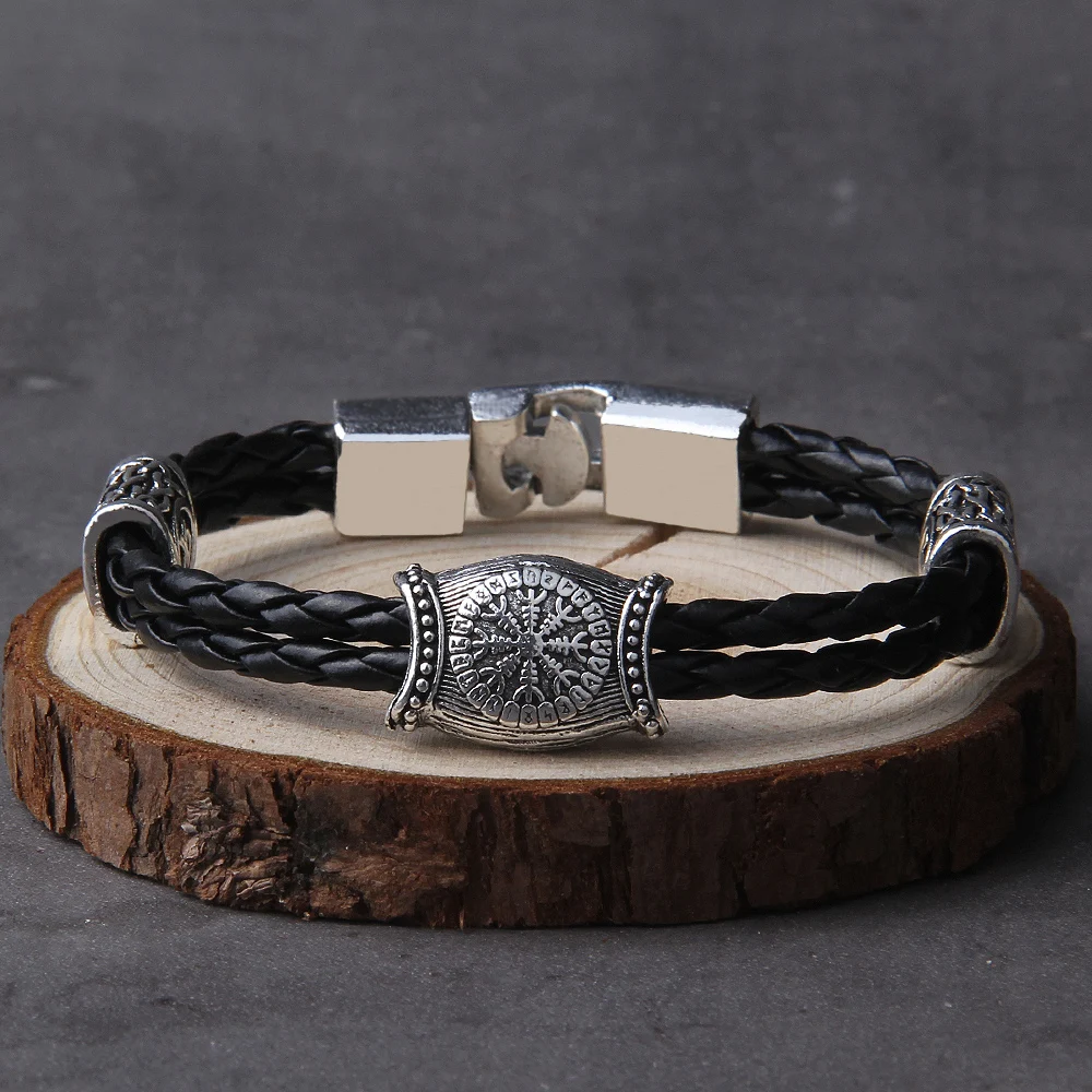 Нордический амулет Runic бисер с рунами Talisman Valknut Vegvisir компас троица символы