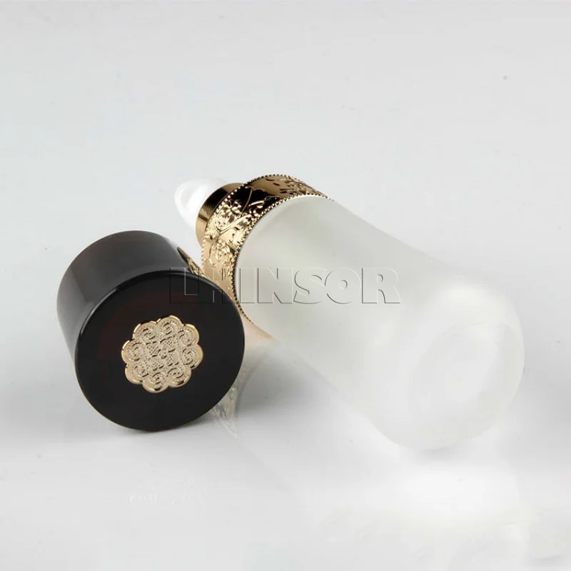 5pcs lot Frosted Glass Carving Decorative Pattern Cover Lotion Bottle Cream Jar Royal Style Cosmetic Set 5
