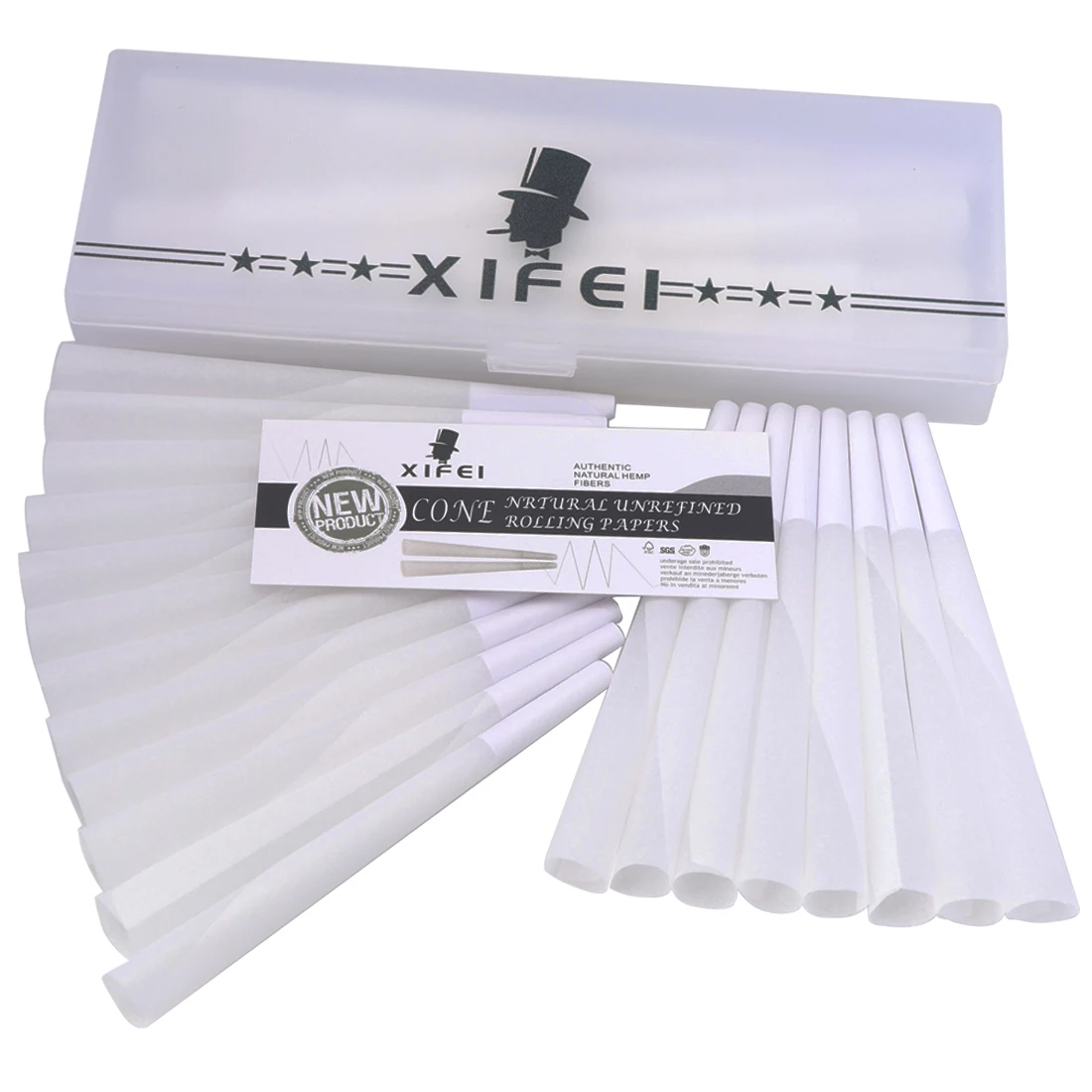 XIFEI-papel rodante orgánico puro preenrollado, para cigarrillo, tamaño 1/4, 40 paquetes, con soporte de 110mm x 4,3