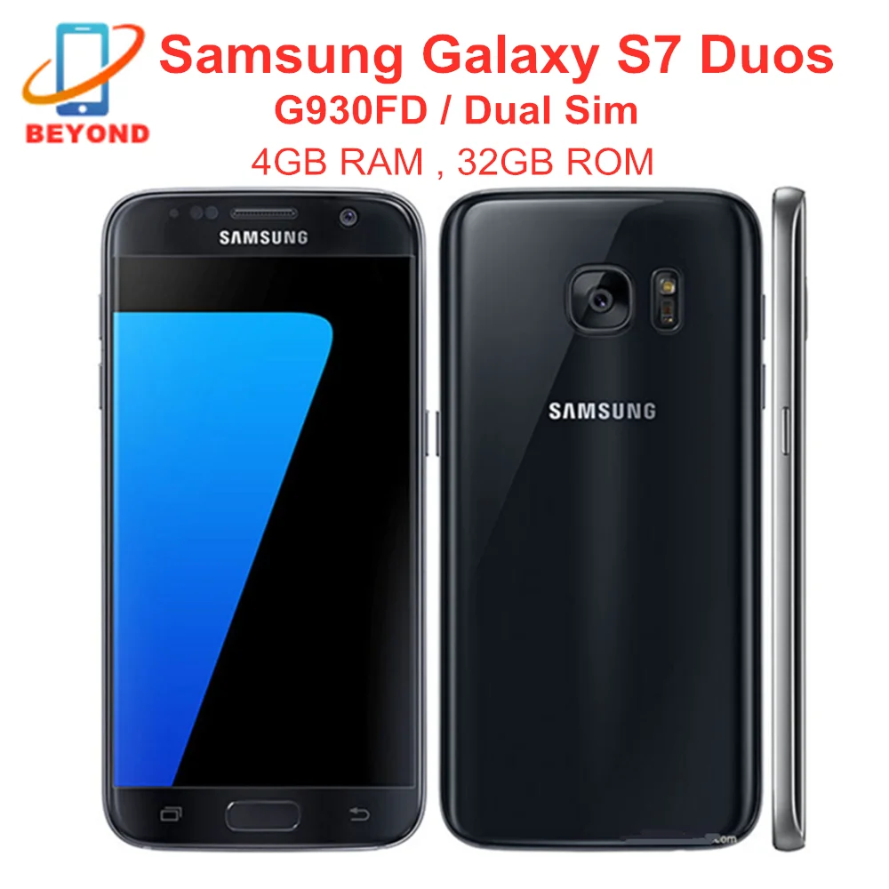 Samsung Galaxy S7 Duos G930FD Dual Sim Original Unlocked 4G LTE GSM Android Phone Octa Core 5.1" 12MP RAM 4GB ROM 32GB 3000mAh |