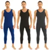 Iiniim hombre adultos ajuste bien ajustado leotardo ropa de piel apretado camiseta sin mangas de Color liso Unitard body bailarina de danza ► Foto 2/6