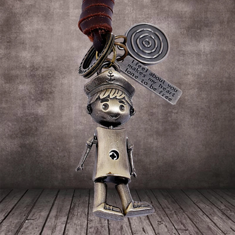 Vintage Crew Mariner Keychain Pendant Hands And Feet Movable Cartoon Robot Key Chain Men Lettering Keyring | Украшения и