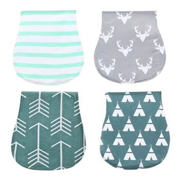 

4pcs Baby Burp Cloths Feeding Towel Practical Three-Layer Burp Towels Nursing Placemat Cloth for Infant