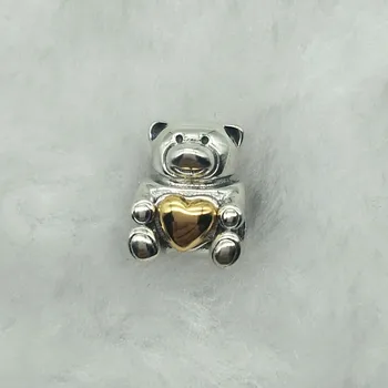 

Cute little bear beaded charm love classic jewelry suitable diy bracelet women's Valentine's Day Christmas gift