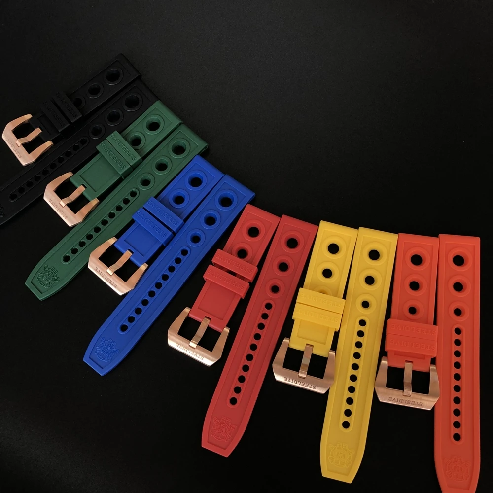 STEELDIVE SD2201S Dive Watch Replacement Watch Strap  Bronze Buckle 20mm Bands 22mm Bracelets Dive Watch Strap Buckle 20/22mm