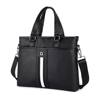 

PU microfiber leather laptop bag fashion shoulder bag office briefcase men's handbag waterproof scratch-resistant laptop bag