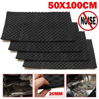

50*100cm 20mm Car Sound Hot Deadener Mat Noise Proof Bonnet Insulation Deadening Hood Engine Firewall Heat Foam Cotton Sticker
