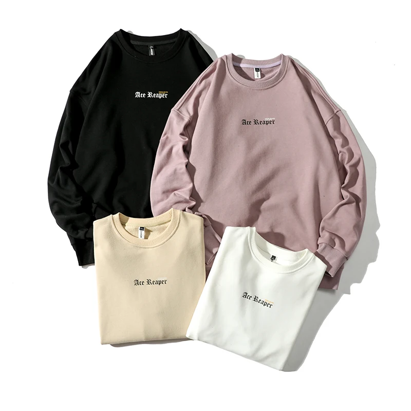

Letter Printed Crewneck Sweatshirt and Oversized Harajuku Fashion Hoodies for Men Hoodie Japanese Teens Pullover Tops Streetwear